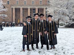 At boulder's higher elevation, the sun. Snow Mencement At University Of Colorado At Boulder