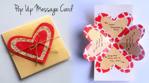 Start creating your 3d heart fold each heart in half. Valentines Day Card How To Make Pop Up Card Love Quotes Message Card Youtube