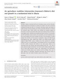 an agriculture nutrition intervention