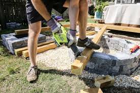When installing a fire pit in your yard, use a stake and put it in what will be the centre of your pit. Our Hardscape Benches Fire Pit With The Home Depot