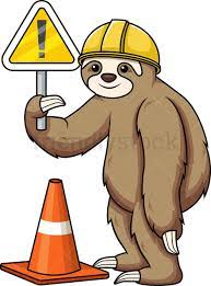 Sloth Under Construction Cartoon Clipart Vector Friendlystock Cartoon Clip Art Sloth Cartoon