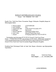 Surat keterangan pendirian perusahaan yang dikeluarkanoleh desa / kelurahan yang diketahui oleh camat1 lembard. Contoh Surat Izin Usaha Dari Desa Berbagi Contoh Surat