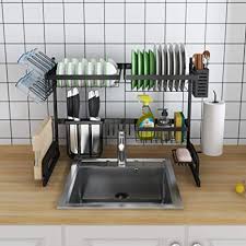 Maybe you would like to learn more about one of these? Amazon Com Skywin Kitchen Dish Rack Over Sink Dish Rack For Counter Over The Sink Dish Rack Steel Dish Rack 2 Tier Small Black Steel