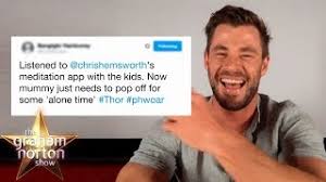 The new chris hemsworth app is a fitness app called centr featuring hemsworth's wife elsa pataky, and tiffiny hall. Chris Hemsworth S Voice Makes Mothers Swoon The Graham Norton Show Youtube