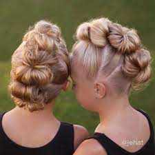 Messy Bun Hawks Created With A Technique I Learned Dance Hairstyles Dance Hair Buns Competition Hair