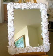 Beach Decor Large Seashell Mirror Etsy Seashell Mirror Beach Mirror Beach Decor