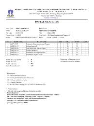Maybe you would like to learn more about one of these? Daftar Nilai Ujian Kementerian Riset Teknologi Dan Pendidikan Tinggi Republik Indonesia Universitas Terbuka
