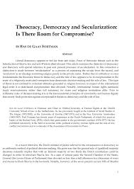 Pdf Theocracy Democracy And Secularization Is There Room For Compromise