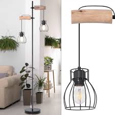 Artisan hand turned mango wood. Vintage Standing Lamp Cage Design Living Room Wood Stand Lamp Height Adjustable Globo 15326 2sn Etc Shop Lamps Furniture Technology Household All From One Source Etc Shop