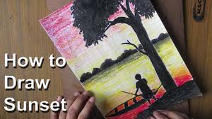 How To Draw A Sunset Scenery With Oil Pastel Video Dailymotion In this drawing lesson we are going to learn sunset scenery drawing for beginners with oil pastel step by step materials used in kids friendly. how to draw a sunset scenery with oil pastel