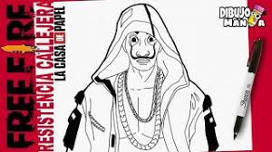 Fire colorear dibujos fre personajes descargar kawai. Como Dibujar La Skin Resistencia Callejera De Free Fire X La Casa De Papel Dibujos De Free Fire Youtube