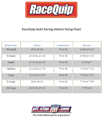 Sizing Chart Racequip Auto Racing Helmets