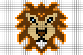 Lion Pixel Art Fabric Projects Animals