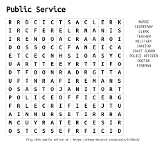 Public Service Word Search