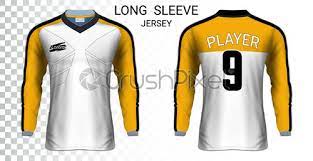 Download Long Sleeve Soccer Jerseys T Shirt Sport Mockup Template Stock Vector Crushpixel