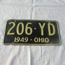 Ohio 1949 Waffle Plate 206yd Rare Vintage License Plate Vehicle Registration Vintage License Plates License Plate Novelty Sign