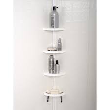 Zenith Shower Caddy 97 In H X 7 1 In W X 10 5 In L White Plastic Walmart Com Shower Tub Plastic Shelves Bathtub Shower