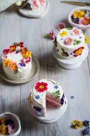 Mini Ombre Layer Cakes With Edible Flowers Mini Pirozhnye Deserty Sovremennye Torty