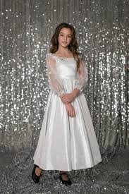 Silver Girl Dress Wedding Girl Dress Birthday Girl Etsy Birthday Girl Dress Girls Silver Dress Wedding Dresses For Girls