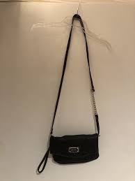 Nine West Black And Brown Purse Nine West Small Pebble Leather Black Crossbody Chain Link Strap Clutch Purse Fashion Clothing Shoes Accessories Women Black Crossbody Bags Pebbled Leather