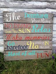 Feb 28, 2020 · after a trip to the beach, everyone can just rinse off so they don't track sand all over the house. Hand Painted Repurposed Pallet Etsy Pool Rules Pool Signs Pallet Pool