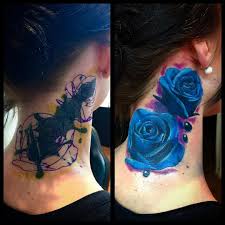 Black And Blue Roses Tattoo Instagram Photo By Thomas Harlander Aug 27 2015 At 5 54pm Utc Rose Tattoo Cover Up Blue Rose Tattoos Rose Tattoos