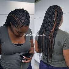 Half Feed In Braids W Individuals Cornrows With Box Braids Braid Half Up Half Down Feed In Braids Hairstyles