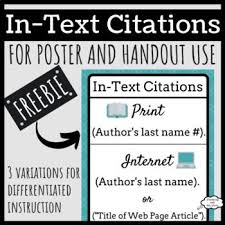 Here Is An At A Glance Way For Students To Learn And Remember Mla In Text Citation This Free Middle School English Teacher Citations Parenthetical Citations