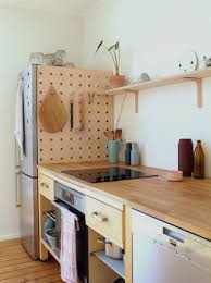 Stylish Ikea Kitchen From Used Ikea Components Diy Kitchen Storage Wooden Pegboard Diy Kitchen