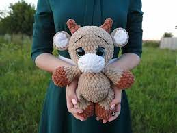 Stuffed Animal Bull Toy For Kids Crochet Calf Plush Animals Etsy In 2021 Christmas Gifts Toys Baby Stuffed Animals Plush Animals