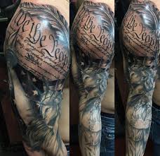 Upper Arm Half Sleeve Black And White American Flag Tattoo Pin On Tattoos