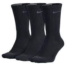 Nike Dri Fit Cushioned Crew 3 Pair Training Socks Size M Black Socks Training Mens Running Socks Nike Basketball Socks
