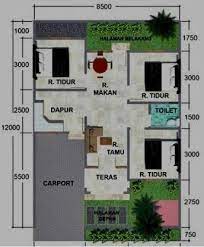 Denah rumah kecil 1 lantai dengan 3 kamar tidur, dapat diakali dengan menggabungkan ruang keluarga, ruang makan, dan dapur pada satu ruang besar. Desain Rumah 1 Lantai 3 Kamar Ide Rumah Minimalis 2019