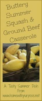 Tasty Summer Squash Ground Beef Casserole A Tasty Summer Dish From Www Homewithpurpose Net Using Ground Beef Casserole Summer Squash Recipes Beef Casserole