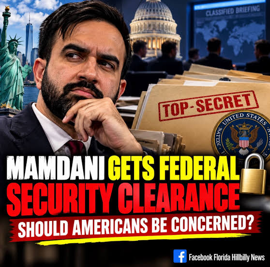 MAMDANI FINALLY GETS FEDERAL SECURITY CLEARANCE AFTER MONTHS-LONG WAIT 🔐  New York City Mayor Zohran Mamdani now has a federal security clearance  giving him access to classified briefings involving te