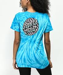 Santa Cruz Black And Blue Tie Dye Shirt Santa Cruz Checkered Waste Dot Blue Tie Dye T Shirt Zumiez Dye T Shirt Blue Tie Dye Tie Dye T Shirts