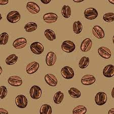 Vector Coffee Beans Seamless Pattern On A Brown Background Vector Illustration Gambar Kopi Penembak Jitu