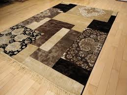 Black Brown And Beige Area Rugs Luxury Silk Area Rugs 5x8 Modern Rug For Living Room Black Brown Beige Cream 5x7 Rugs For Office And Bedroom Und Rugs In Living Room Silk Area Rugs Modern Rugs