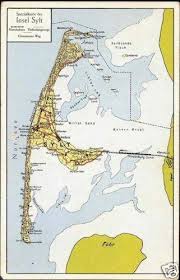 Sylt is the northernmost of germany's islands, known as the 'queen of the north sea', and has nearly 40 km of pristine sandy beaches. Germany Sylt North Frisian Island Map Postcard 1930s Hippostcard