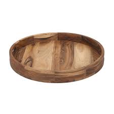 When the tray top is in place, it can be used as a bedside table or coffee table, and when the tray top is removed, it. Large Round Acacia Wood Serving Tray Kmart