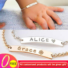 Custom Name Bracelet Personalized Toddler Child Id Bff Bracelet Stainless Steel Engraved Baby Bracelet Jewelry Pulseras Armband Customized Bracelets Aliexpress