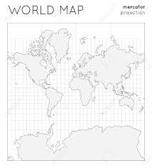 world map globe in mercator projection with graticule lines style outline vector illustration royalty free svg cliparts vectors and stock illustration image 123789390
