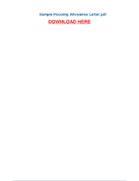 Housing Allowance Letter Fill Online Printable Fillable Blank Pdffiller