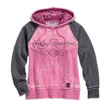 Harley Davidson Women S Pink Label Leopard Accent Hoodie Harley Davidson Women Harley Davidson Clothing Harley Davidson Women Outfits