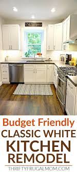 Budget Friendly Classic White Kitchen Remodel All The Details Thrifty Frugal Mom White Kitchen Remodeling Cheap Kitchen Remodel Classic White Kitchen