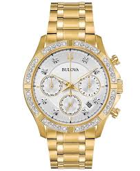 Shop the latest men's watches from your favorite brands, including citizen , bulova, movado and more. Bulova Men S Chronograph Diamond Accent Gold Tone Stainless Steel Bracelet Watch 42mm Created For Macy S Reviews All Fine Jewelry Jewelry Watches Macy S