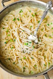 Creamy Three Cheese Spaghetti Recipe Recipe Spaghetti Recipes Pasta Sauce Recipes Garlic Spaghetti