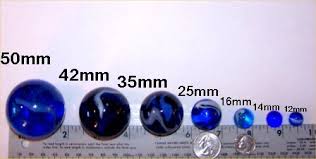 size chart round marbles