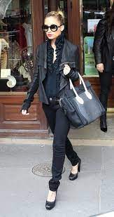 Leather Jacket Black Black Fashion Style Celebrity Style
