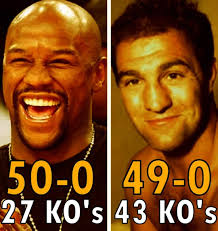 Floyd Mayweather after equaling Rocky Marciano's unbeaten 49-0 record 🥊🏆  Floyd Mayweather: ''It's part of boxing history. Records are made to be  broken. Hopefully we can find the next Floyd Mayweather who